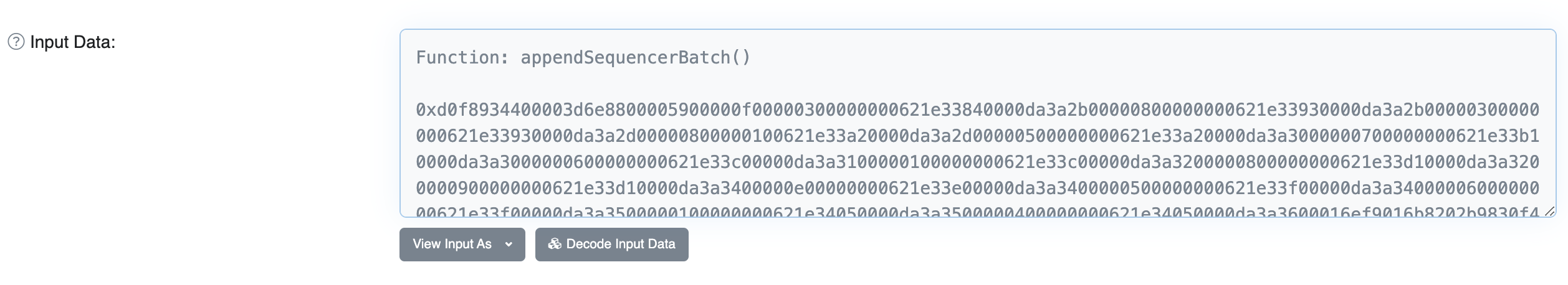 Transaction input data